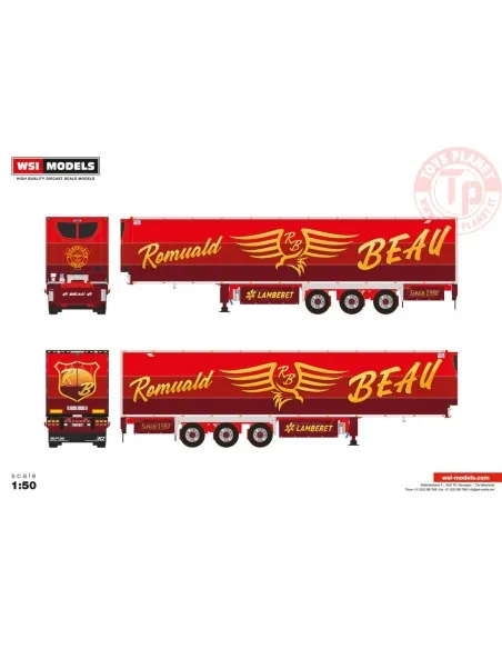 REEFER TRAILER - 3 AXLE TRANSPORT BEAU (LAMBERET) WSI 01-4439 WSI MODELS