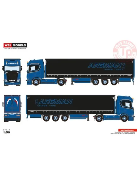 SCANIA S HIGHLINE CS20H 4X2 CURTAINSIDE TRAILER - 3 AXLE ARGMAN S.R.O. WSI 01-4401 WSI MODELS SCANIA S HIGHLINE CS20H 4X2 CURTAINSIDE TRAILER - 3 AXLE ARGMAN S.R.O. WSI 01-4401 WSI MODELS