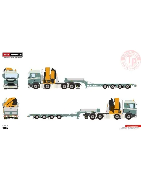 SCANIA R NORMAL CR20N 8X4 SEMI LOW LOADER - 4 AXLE WITH PALFINGER PK 135.002 TEC 7 LOCK TRANSPORT WSI 01-4410 WSI MODELS SCANIA R NORMAL CR20N 8X4 SEMI LOW LOADER - 4 AXLE WITH PALFINGER PK 135.002 TEC 7 LOCK TRANSPORT WSI 01-4410 WSI MODELS