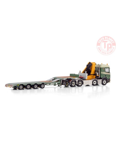 SCANIA R NORMAL CR20N 8X4 SEMI LOW LOADER - 4 AXLE WITH PALFINGER PK 135.002 TEC 7 LOCK TRANSPORT WSI 01-4410 WSI MODELS SCANIA R NORMAL CR20N 8X4 SEMI LOW LOADER - 4 AXLE WITH PALFINGER PK 135.002 TEC 7 LOCK TRANSPORT WSI 01-4410 WSI MODELS