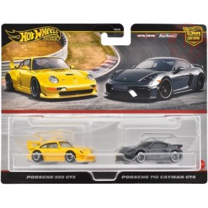 Porsche 993 GT2/Porsche 718 Cayman GT4 1/64 HOT WHEELS HRR82 HOT WHEELS