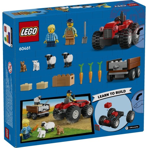 Trattore agricolo rosso con rimorchio e pecore LEGO CITY 60461 LEGO