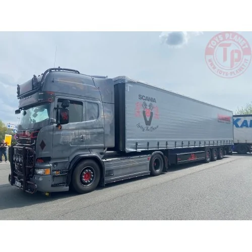 Scania R-serie streamline met 3-assige schuifzeilentrailer HP Transped TEKNO 85556 TEKNO