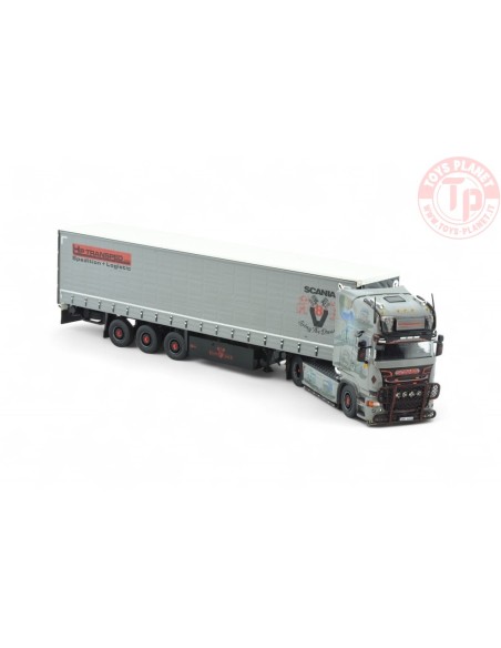 Scania R-serie streamline met 3-assige schuifzeilentrailer HP Transped TEKNO 85556 TEKNO