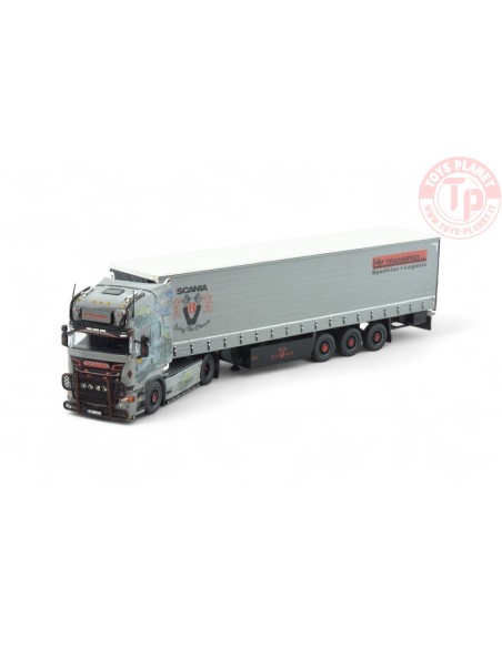 Scania R-serie streamline met 3-assige schuifzeilentrailer HP Transped TEKNO 85556 TEKNO