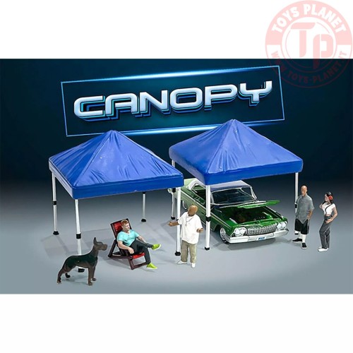 Canopy set of 2 blue 1/64 AD76517 AMERICAN DIORAMA