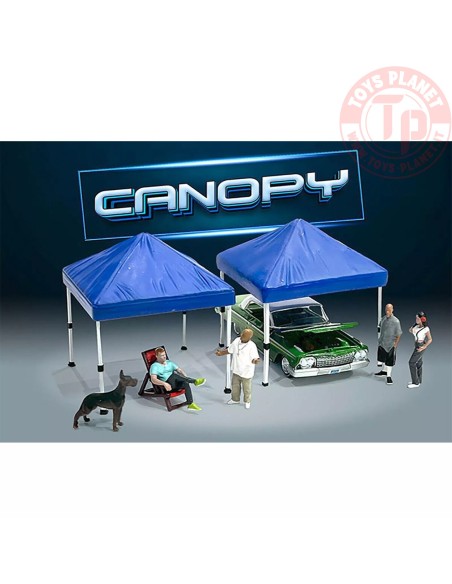 Canopy set of 2 blue 1/64 AD76517 AMERICAN DIORAMA Canopy set of 2 blue 1/64 AD76517 AMERICAN DIORAMA
