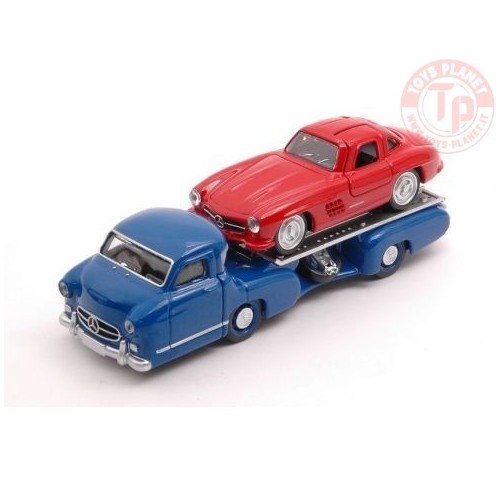MERCEDES REENNTRANSPORTER + MERCEDES SL 1955 1:64 NV311002 NOREV 1:64