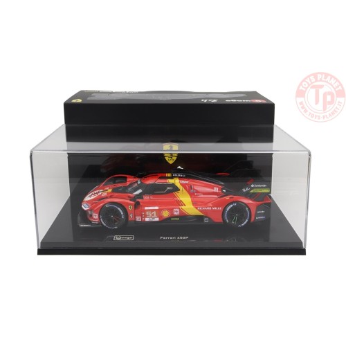 FERRARI 499P 3.0L TURBO V6 TEAM FERRARI AF CORSE N 51 WINNER 24h LE MANS 2023 GUIDI - CALADO - GIOVINAZZI CON VETRINA 1/18 BU...