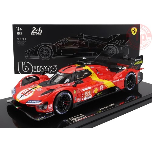 FERRARI 499P 3.0L TURBO V6 TEAM FERRARI AF CORSE N 51 WINNER 24h LE MANS 2023 GUIDI - CALADO - GIOVINAZZI CON VETRINA 1/18 BU...