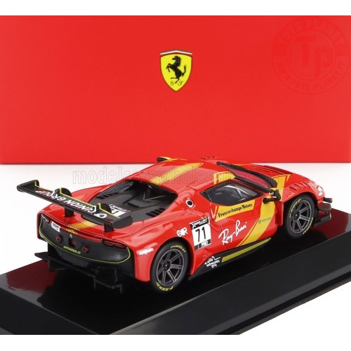 FERRARI 296 GT3 3.0L TWIN TURBO V6 N 71 RACING 2023 CON VETRINA 1/43 BU18-36313 BURAGO