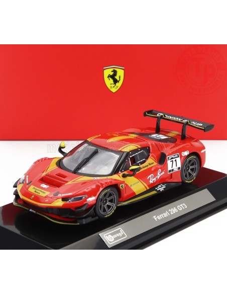 FERRARI 296 GT3 3.0L TWIN TURBO V6 N 71 RACING 2023 CON VETRINA 1/43 BU18-36313 BURAGO