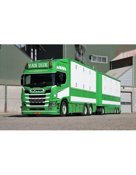 SCANIA R HIGHLINE CR20H 6X2 TAG AXLE RESIN COMBI - 6 AXLE VAN DIJK LIVESTOCK WSI 01-4094 WSI MODELS SCANIA R HIGHLINE CR20H 6X2 TAG AXLE RESIN COMBI - 6 AXLE VAN DIJK LIVESTOCK WSI 01-4094 WSI MODELS