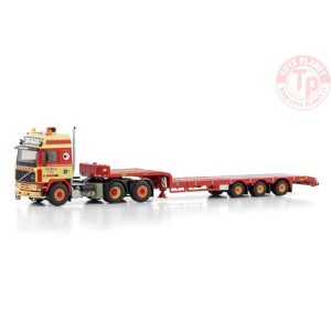 VOLVO F12 GLOBETROTTER 6X2 TAG AXLE SEMI LOW LOADER - 3 AXLE Torben Rafn WSI 01-4445 WSI MODELS