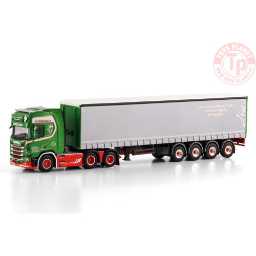 SCANIA R HIGHLINE CR20H 6X2 TAG AXLE CURTAINSIDE TRAILER - 4 AXLE Steffen Brixtofte WSI 01-4449 WSI MODELS
