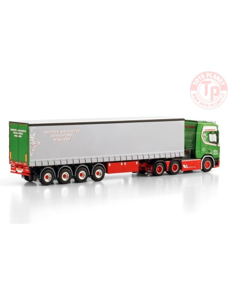 SCANIA R HIGHLINE CR20H 6X2 TAG AXLE CURTAINSIDE TRAILER - 4 AXLE Steffen Brixtofte WSI 01-4449 WSI MODELS
