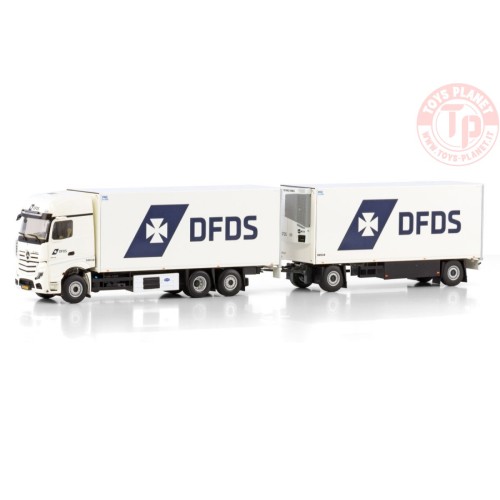 MERCEDES-BENZ ACTROS MP5 GIGA SPACE RIGED REEFER TRUCK 6X2 TAG AXLE RIGED REEFER DRAWBAR TURNTABLE TRAILER - 5 AXLE DFDS WSI ...