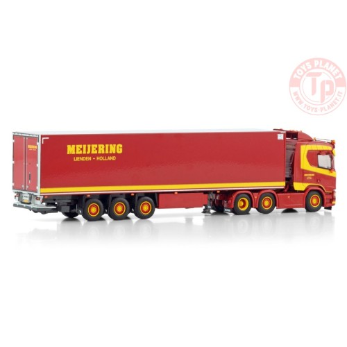 SCANIA R NORMAL CR20N 6X2 TWIN STEER REEFER TRAILER - 3 AXLE Meijering Transport WSI 01-4565 WSI MODELS