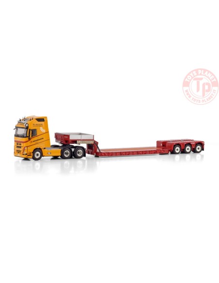 VOLVO FH5 GLOBETROTTER XL 6X2 TAG AXLE EURO PX LOW LOADER - 3 AXLE KRANRINGEN WSI 01-4529 WSI MODELS