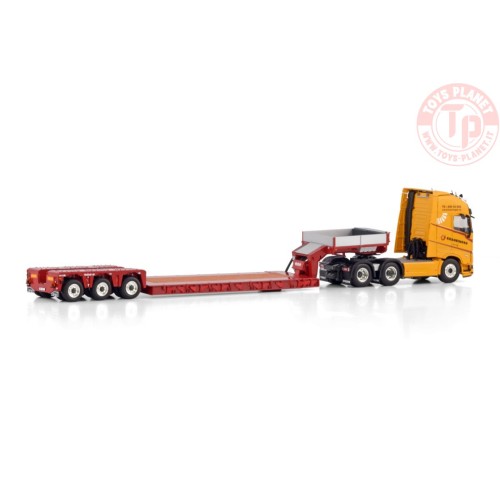 VOLVO FH5 GLOBETROTTER XL 6X2 TAG AXLE EURO PX LOW LOADER - 3 AXLE KRANRINGEN WSI 01-4529 WSI MODELS