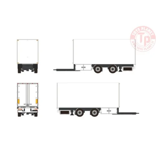 CENTRE - AXLED DRAWBAR BOX TRAILER - 2 AXLE - White Line WSI 03-2029 WSI MODELS
