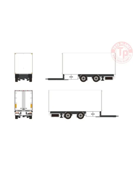 CENTRE - AXLED DRAWBAR BOX TRAILER - 2 AXLE - White Line WSI 03-2029 WSI MODELS