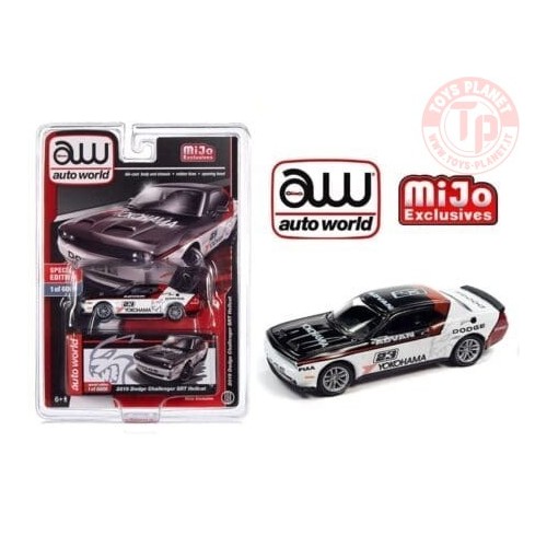 2019 Dodge Challenger SRT Hellcat White Advan Yokohama 1/64 AUTOWORLD cp7942 AUTO WORLD