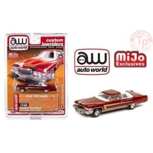 Lowriders 1976 Cadillac Coupe Deville Burgundy 1/64 AUTOWORLD CP7661 MINI GT