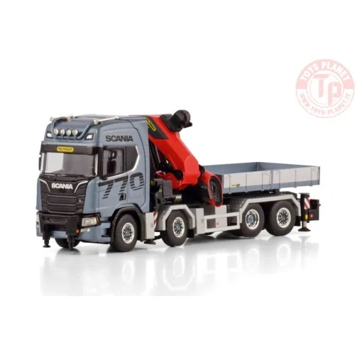 SCANIA R HIGHLINE CR20H 8X2 TAG AXLE WITH PALFINGER PK 1350 TEC + JIB DEMOUNTABLE BODY WSI 04-2204 WSI MODELS