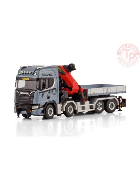SCANIA R HIGHLINE CR20H 8X2 TAG AXLE WITH PALFINGER PK 1350 TEC + JIB DEMOUNTABLE BODY WSI 04-2204 WSI MODELS