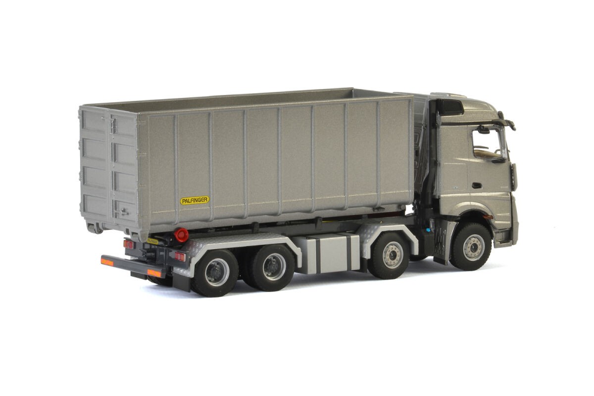 ミニカー WSI 1/50 MB ACTROS PALFINGER 04-2047 WSI 04-2047 MB Actros MP4 Stream Space 8x4 Container 40m3 scarrabi