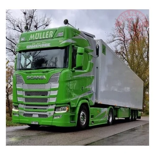 Scania Next Gen 540S-V8 Highline met 3-assige koeloplegger Müller - Italian style TEKNO 84747 TEKNO