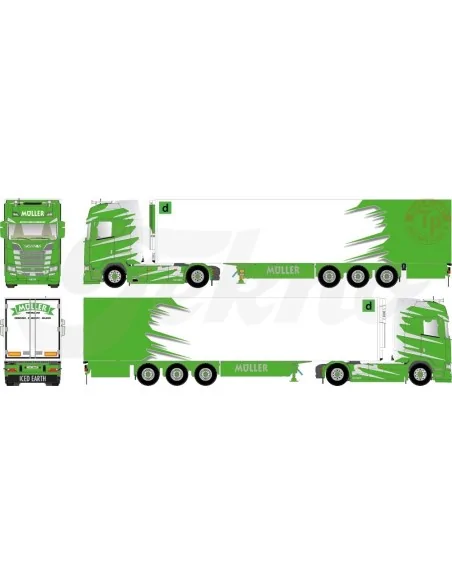 Scania Next Gen 540S-V8 Highline met 3-assige koeloplegger Müller - Italian style TEKNO 84747 TEKNO Scania Next Gen 540S-V8 Highline met 3-assige koeloplegger Müller - Italian style TEKNO 84747 TEKNO