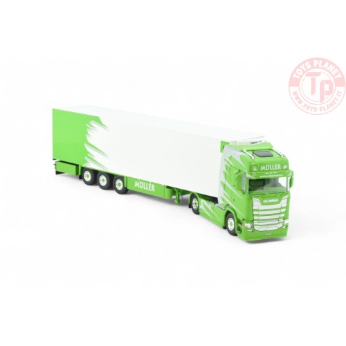 Scania Next Gen 540S-V8 Highline met 3-assige koeloplegger Müller - Italian style TEKNO 84747 TEKNO