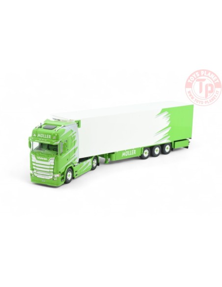 Scania Next Gen 540S-V8 Highline met 3-assige koeloplegger Müller - Italian style TEKNO 84747 TEKNO
