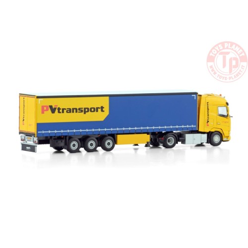 DAF XG 4X2 CURTAINSIDE TRAILER - 3 AXLE PV TRANSPORT WSI 01-4534 WSI MODELS