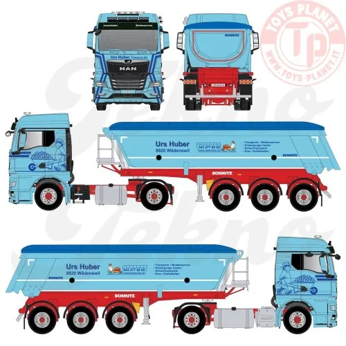MAN TGX GM con semirimorchio vasca - Urs Huber TEKNO 86007 TEKNO