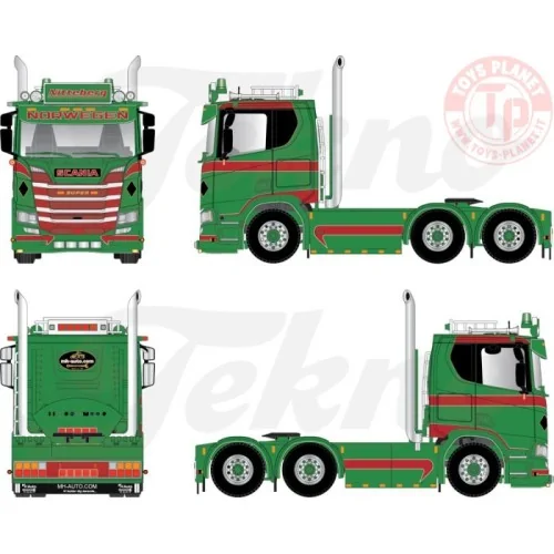 Scania Next Gen plat dak 6x2 sleepas trekker Nitteberg TEKNO 86022 TEKNO