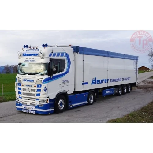 SCANIA S HIGHLINE CS20H 4X2 VOLUME TRAILER - 3 AXLE STEURER WSI 01-4539 WSI MODELS