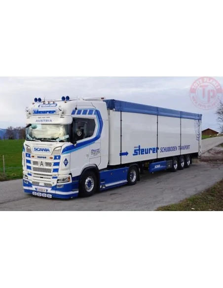 SCANIA S HIGHLINE CS20H 4X2 VOLUME TRAILER - 3 AXLE STEURER WSI 01-4539 WSI MODELS