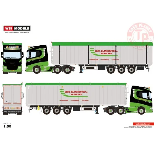 DAF XG 6X2 TWIN STEER VOLUME TRAILER - 3 AXLE GEBR. BLANKESPOOR WSI 01-4580 WSI MODELS