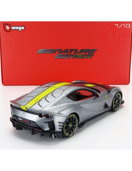 FERRARI 812 COMPETIZIONE 2021 GRIGIO COBURN YELLOW GREY MET 1/18 BU18-01647 BURAGO FERRARI 812 COMPETIZIONE 2021 GRIGIO COBURN YELLOW GREY MET 1/18 BU18-01647 BURAGO