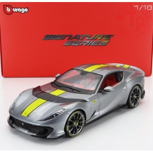 FERRARI 812 COMPETIZIONE 2021 GRIGIO COBURN YELLOW GREY MET 1/18 BU18-01647 BURAGO