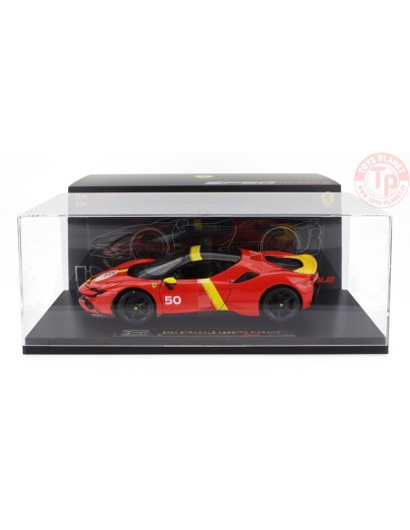 FERRARI SF90 STRADALE HYBRID 1000hp N 50 24h LE MANS LIVERY CON VETRINA 1/18 BU18-16035 BURAGO