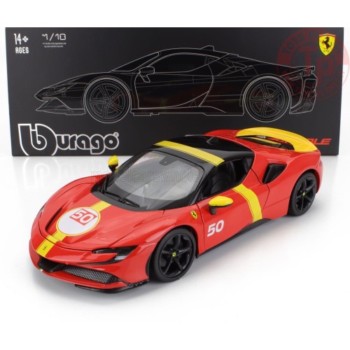FERRARI SF90 STRADALE HYBRID 1000hp N 50 24h LE MANS LIVERY CON VETRINA 1/18 BU18-16035 BURAGO