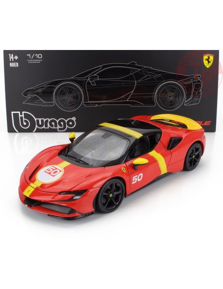 FERRARI SF90 STRADALE HYBRID 1000hp N 50 24h LE MANS LIVERY CON VETRINA 1/18 BU18-16035 BURAGO