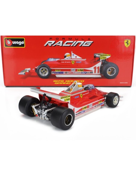 FERRARI F1 312T4 SHORT TAIL N 11 WINNER MONACO GP JODY SCHECKTER (WITH PILOT) 1979 WORLD CHAMPION 1/18 BU18-16814-18-01545 BU...
