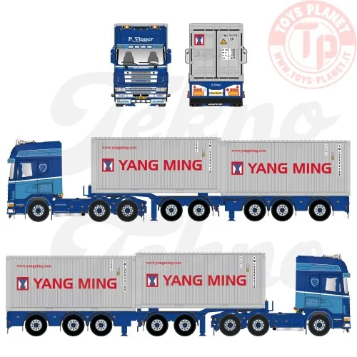 Scania 164-580 6x2 Topline con 2x20ft. container P. Visser TEKNO 86360 TEKNO