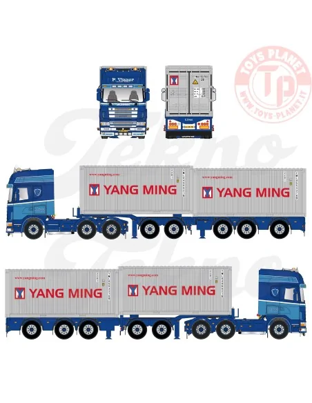 Scania 164-580 6x2 Topline con 2x20ft. container P. Visser TEKNO 86360 TEKNO