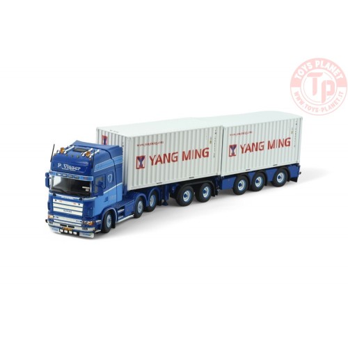 Scania 164-580 6x2 Topline con 2x20ft. container P. Visser TEKNO 86360 TEKNO